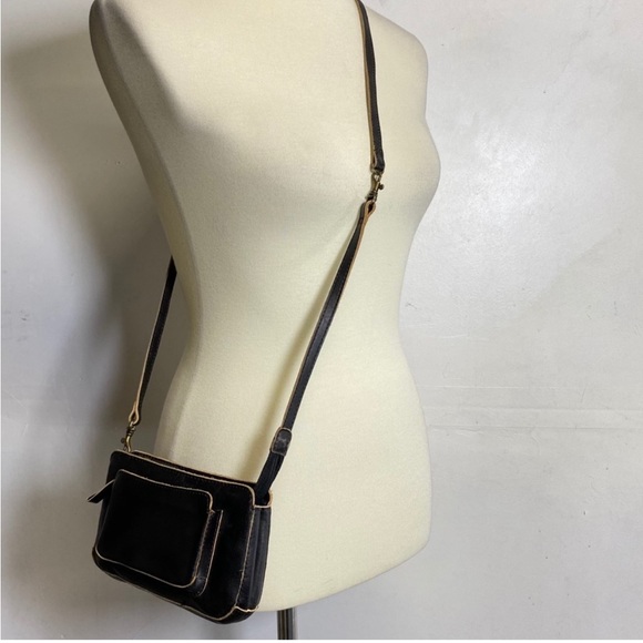 J. Jill Small Red Brown Genuine Leather Crossbody Purse with Zipper Closure - Picture 11 of 11